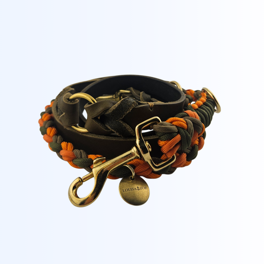 3811 Hundeleine Leder Paracord