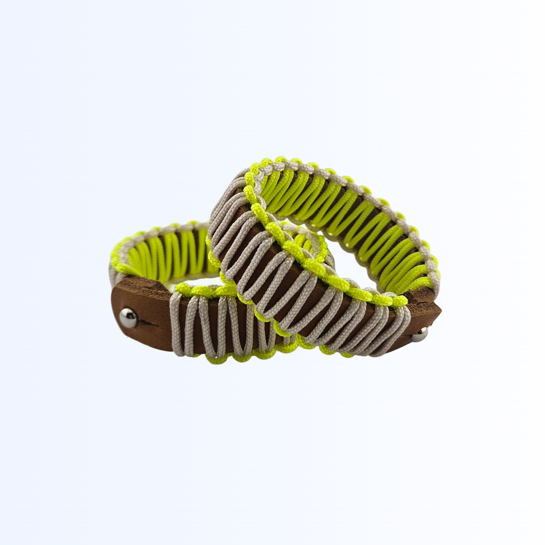 2728 Armband Cognac Creme Neon Gelb