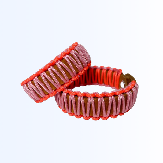 2728 Armband Cognac Rosa Neon Orange