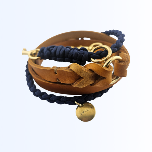 3118 Hundeleine Leder Paracord