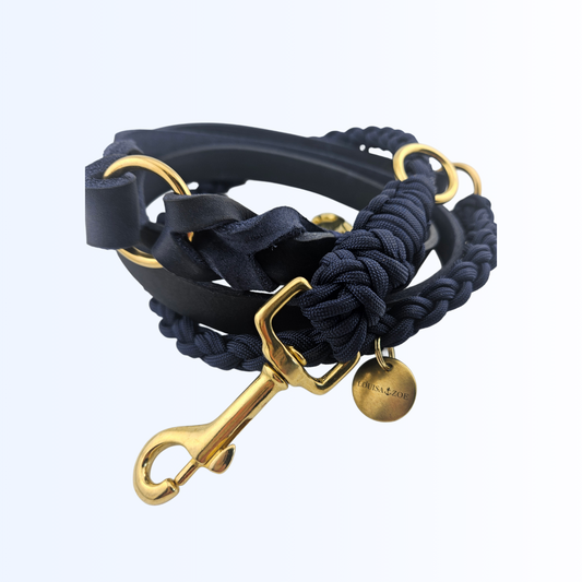 3818 Hundeleine Leder Paracord