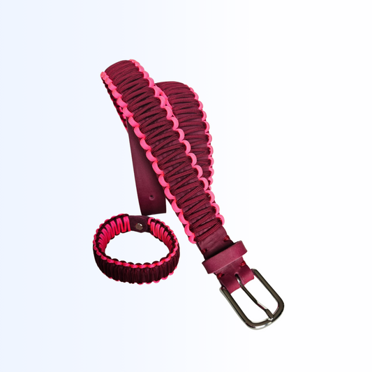 2406 Gürtel Bordeaux Neon Pink