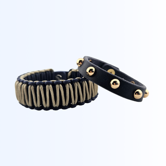 1911 Bundle Armband Leder Paracord und Niete Navy