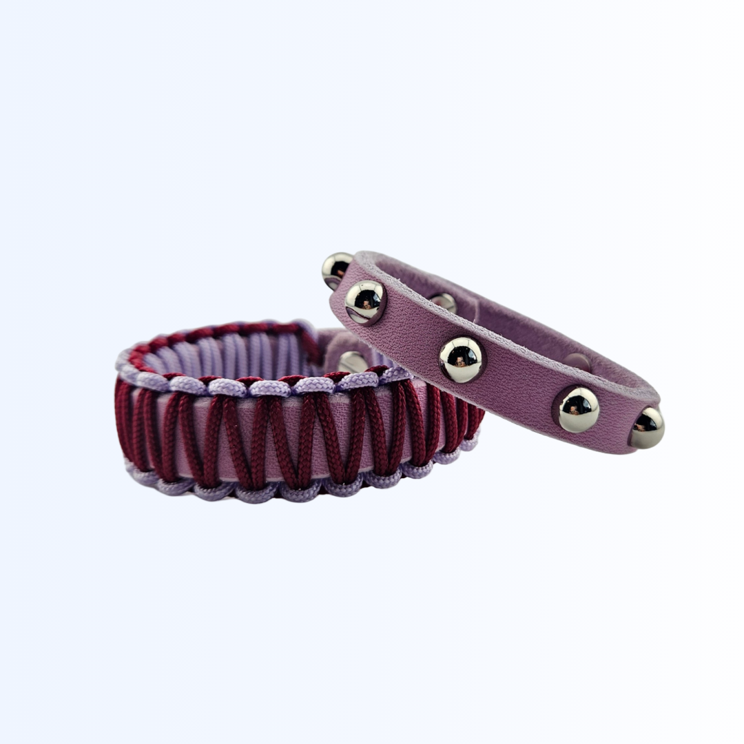 1911 Bundle Armband Leder Paracord und Niete Flieder