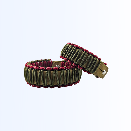 2728 Armband Oliv Oliv Bordeaux