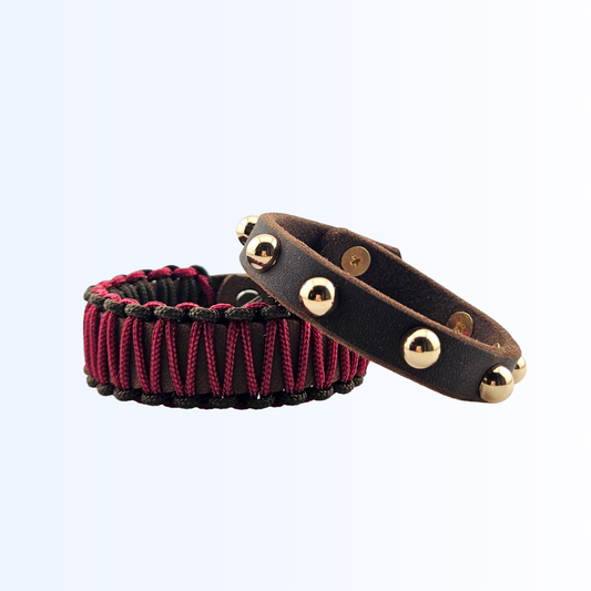 1911 Bundle Armband Leder Paracord und Niete Dunkelbraun