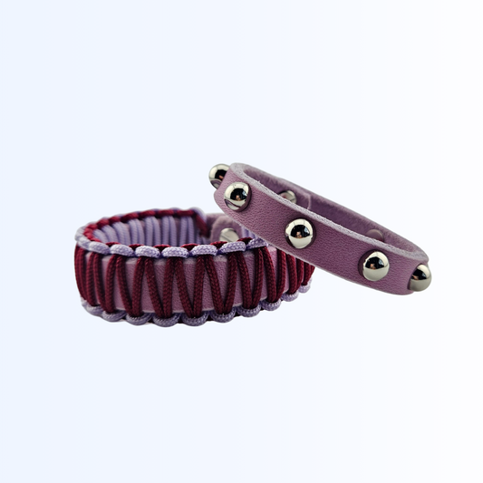 1911 Bundle Armband Leder Paracord und Niete Flieder