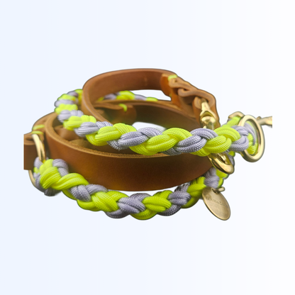 2121 HUNDEHALSBAND Cognac Flieder Neon Gelb