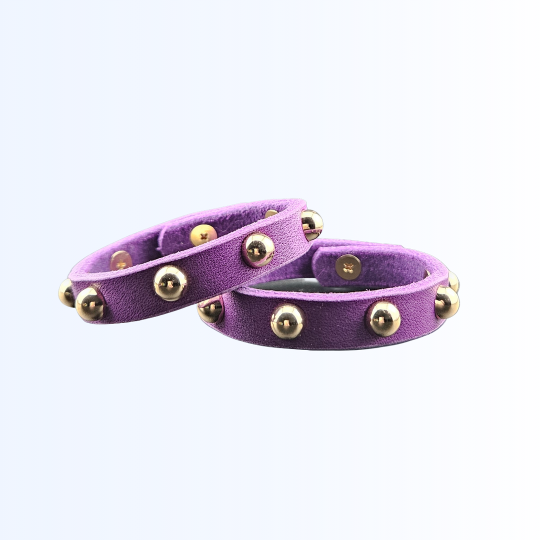1911 Bundle Armband Leder Paracord und Niete Aubergine