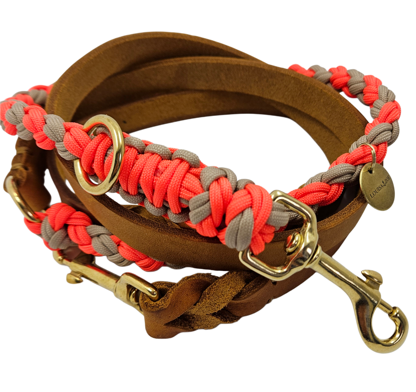 2391 Hundeleine Leder Paracord