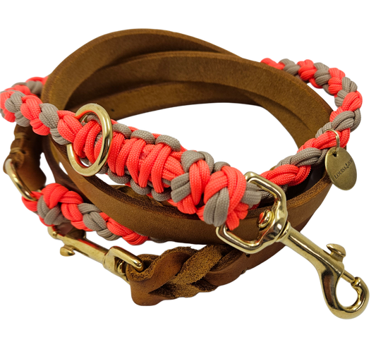 2391 Hundeleine Leder Paracord