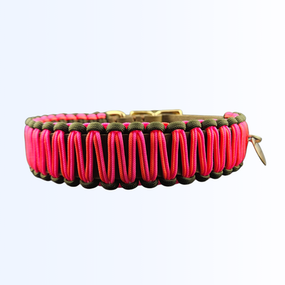 6181 HUNDEHALSBAND Oliv Neon Pink Neon Orange